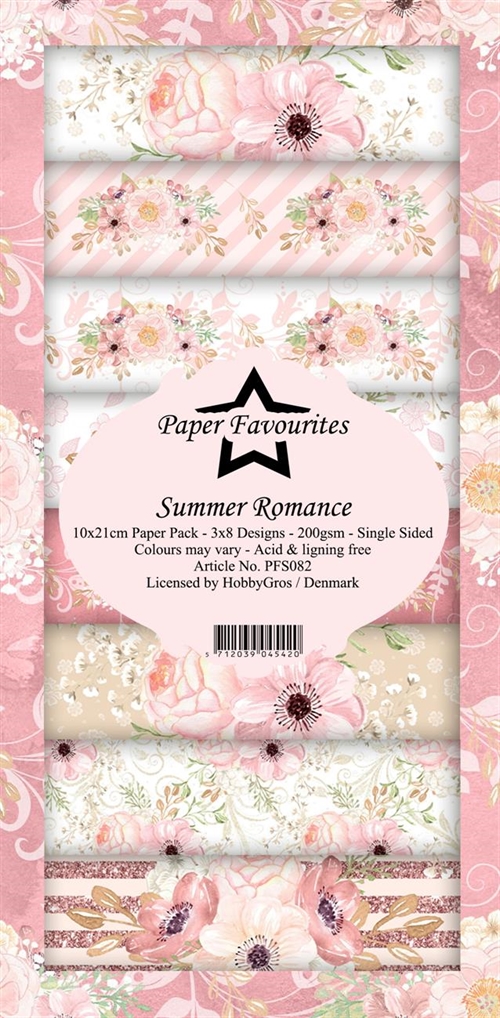 Paper Favourites slimcard Summer Romance 3x8 design 10x21cm 200g